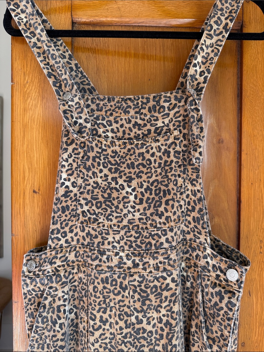 🐆🐆🐆Freckled Poppy Leopard Print wide-leg Overalls